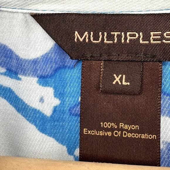 Multiples Abstract Embellished Collar Tunic Womens XL Purple Blue White Artsy - Picture 6 of 7